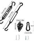 Heavy Duty Stainless Steel Awning Attachment Set For Sun Shade Sail Outdoor Patio Garden Hardware Kit with measurements