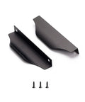 Edge Black Finger Pull For Cabinets And Drawers Concealed Back Mount Aluminum Flat Handles 10 Pack with screws shown