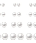 12 Pairs Pearl Stud Earrings Set For Sensitive Ears Hypoallergenic Surgical Steel Round Ball Bead Jewelry With Multiple Sizes For Matching Piercings Everyday Wear Classic Dainty Gift, 3 to 12mm