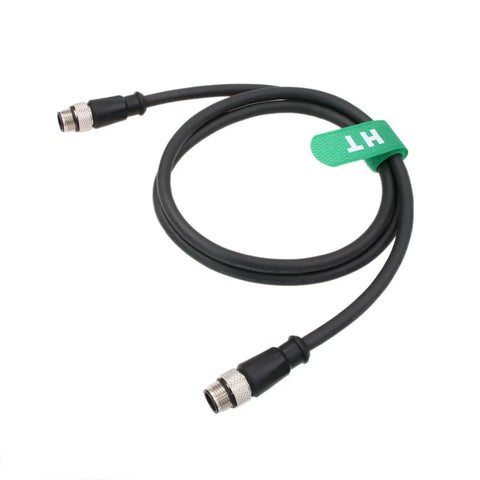 M12 A Coded 8 Pin Male to 8 Pin Male Shielded Signal Cable for Industrial Controls and Automation, 5 Meter Length