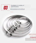 10 Pcs 304 Stainless Steel Adjustable Hose Clamps Set For Automotive And Industrial Use Spiraled in Size Order
