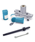 Knuckle Buster Proof Precision Door Bore Mortiser Master Kit With Thirty Plus Carbide Tipped Wood Cutters And Relentless Plunging Accessories For Weekend Project Hustle parts including a mortiser head, lubricant, and tools.
