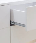 Cabinet showing 10 Pairs 22 Inch Soft Close Full Extension Drawer Slides With Ball Bearing Heavy Duty Cabinet Drawer Slides 100 Pound