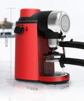 5Bar Espresso Machine With Milk Frother for Office Use, Brew Lattes and Cappuccinos, red color compact desk top coffee maker