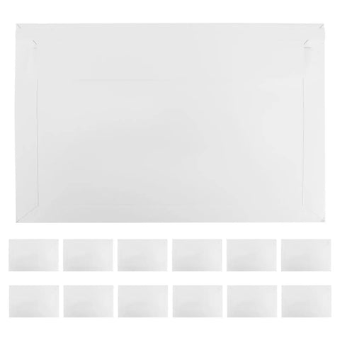 Rigid Self Seal Mailers 90 Pack White Cardboard Envelopes for Docs and Pics, large flat envelope top view