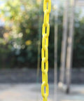 Yellow chain of 18 Inch Trapeze Bar With Rings Heavy Duty 48 Inch Plastic Coated Chains For Backyard Swing Sets