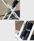 Heavy Duty Electric Lifting Elevator Mobile Lift Truck Folding Flatbed Cart For Warehouse Freight Handcart Easy Storage In Trunk close-up of lifting mechanism detail