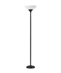 Black Torchiere Floor Lamp With Frosted White Shade, 300W Double Socket, 71-Inch Tall Modern Accent Lighting For Bedroom, Living Room, Or Home Office, Bright Uplight With A Clean, Sleek Vibe