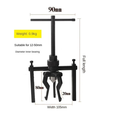 Shop Pro Built Tough 5 To 10 Ton Hydraulic Three Jaw Bearing Puller Kit dimensions 90mm height 105mm width for vehicle maintenance.