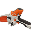 GTA 26 Cordless Wood Cutter Set with AS 2 Battery and AL 1 Charger, orange and black, battery-operated for quick yard work.