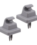 Pair of gray sun visor clip retainers for Ford E Series vans E150 E250 E350 E450 2003-2019, easy install sunvisor holder replacement