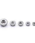 Assorted sizes of 10-24 UNC Serrated Flange Hex Lock Nuts in durable 304 stainless steel for machinery and DIY projects