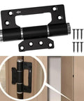Heavy Duty Hydraulic Door Hinge With Automatic Close And Adjustable Speed Settings Crafted From Rust Proof Aluminum Alloy on door with screws.