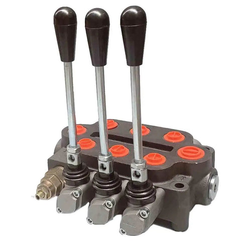 Heavy Duty 3 Spool Hydraulic Directional Control Valve With 25 GPM At 3000 PSI For Small Tractors Loaders And Log Splitters
