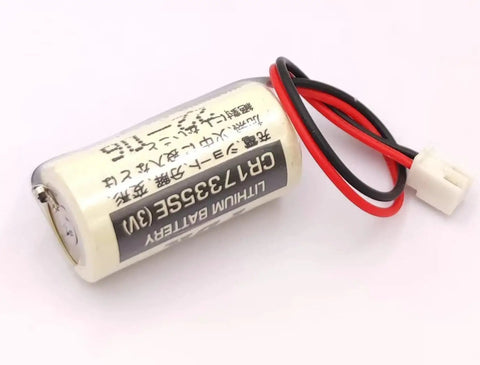 CR17335SE 3V lithium battery with wires for industrial use, part of Two Pack CR17335SE 3V Battery For FDK CR17335SE 3V Epson Controller