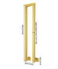 Heavy Duty N Shaped Wall Safety Grab Bar For Stairs And Porch Side Mount Iron Handle, 85cm tall, gold finish for indoor outdoor use.