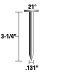 Framing Nails 3-1/4 Inch By.131 Inch 21 Degree Full Round Head Smooth Shank Hot Dipped Galvanized Plastic Strip Sheathing Nails