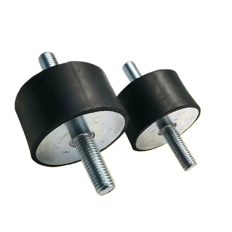 Heavy Duty Rubber Vibration Isolator Mounts Set Of Ten Shock Resistant Dual Ended M8 Screw Stud for Generator and Compressor close-up of rubber mounts