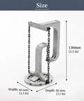 Anti Gravity Tensegrity DIY Building Kit For Engineers And Makers, showing dimensions in inches and cm for shelf display.