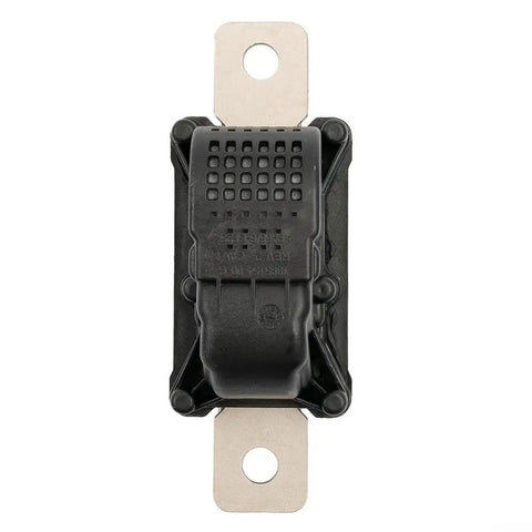 Heavy Duty High Voltage Battery Disconnect Pyrotechnic Fuse For Tesla Model 3 And Model Y 2017 To 2022, top view, black plastic design.