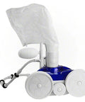 Pool Cleaner Sweep Hose Kit For Zodiac Polaris 180 280 380 480 Replacement B5 with bag and scrubber, side angle view.