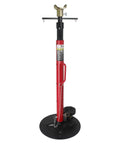 Heavy Duty 1.5 Ton Underhoist Support Stand With Patent Twist Lock Handle For Auto Repair, red and black support stand with handle.