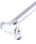Dial bore gauge head on silver aluminum extension rod with knurled adjustment knob.