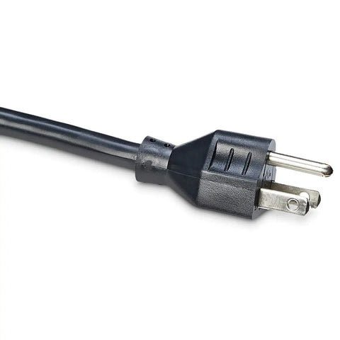 Close-up of plug from 12 Outlet Power Strip Surge Protector With 4320 Joules Of Shielding 10 Foot Cord Black Finish Ultra Safe Overload Protection