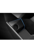 Close-up of Superior Charging Adapter Storage Box For Tesla Cybertruck, showing custom fit compartment and sleek design.