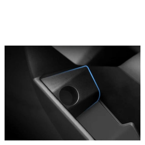 Close-up of Superior Charging Adapter Storage Box For Tesla Cybertruck, showing custom fit compartment and sleek design.
