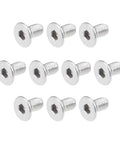 Dang Tough M3X6MM Flat Head Machine Screws Featuring True Inner Hex Socket Design Crafted From Premium 304 Stainless Steel Quick Fix Fasteners For Your Shop Grind Includes 80 Piece Stock - 10 flat head screws in a row.