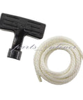 Pull Start Rope And Handle Replacement For YFM250 Bear Tracker Recoil Starter, coiled rope and black handle, suitable for 1999-2004 Yamaha ATV.