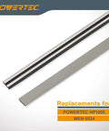 Top Shelf Carbide Handheld Planer Blades 4-3/8 Inch Reversible Double Edge in a pack of two for smooth woodwork.