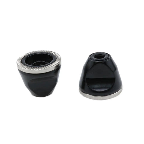 Bike Axle Nut Set M5 Aluminum Alloy Quick Release Rod Nut For Bicycle Hub Fixed Gear 2 Pack, black and silver nuts