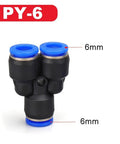 Top Shelf 100 Piece Plastic Push To Connect Pipe Fittings Kit For Air And Water Systems With Quick Release Design For 4mm Up To 16mm Od Tubing Perfect For Pneumatic Tools And Industrial Assemblies With Durable Black Bodies And Blue Seal Rings. 6mm push fit connector with black body and blue seal rings