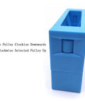 Blue tool showing adjustable height mechanism for Saddle And Nut Grinding Sander Luthier Tool For Acoustic Guitar