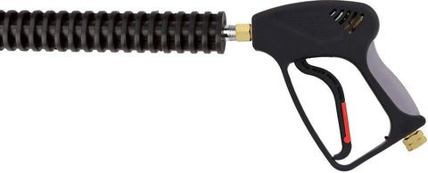 Beefy 5000 PSI 10 GPM Pressure Washer Gun With 36 Inch Wand Brass Internals Safety Trigger Lock Easy Grip Pistol shown from side view