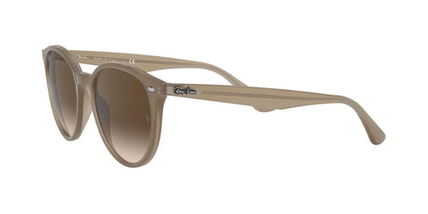 Lightweight Beige Round Sunglasses With Brown Gradient Lenses 53Mm Unisex Plastic Frame Made In Italy Dope Classic Round Style