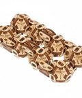 Flexi-Cubus 2.0 Octasphere Puzzle 3D Mechanical Wooden Model, steampunk skeleton cube desk toy on white background
