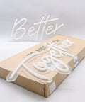 Better Together Neon Sign Set Two LED Wall Decor Signs In Warm White 23.5 X 10 In And 17.3 X 8.8 In Safe Silicone Tubes displayed