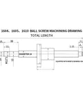 Slick 1400mm SFU1610 Ball Screw Kit With 4Pc HGW20CC Bearing Blocks And 2Pc HGR20 Linear Guide Rail featuring machining drawing dimensions.