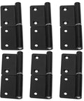 Lift Off Cabinet Hinges Detachable Flag Door Hardware Heavy Duty Stainless Steel Cupboard Fixings Six Pack shown in black.