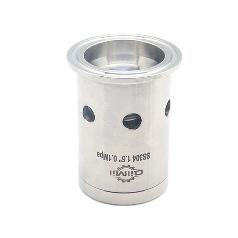 Front view of QiiMii stainless 1.5-inch tri-clamp ferrule with 50.5 mm OD and side holes