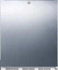 Smart Compact Stainless Steel Upright Freezer With Badass Factory Lock And Slick Horizontal Bar Built For Tight Spaces front view