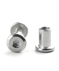 Flat Head Set Screw Hex Socket Fastener Two Piece Furniture Fitting Kit for Beds Chairs Tables and Cabinets 15mm Bolt Pair