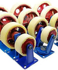 Badass Heavy Duty Swivel Caster Wheels Crush Up To 2204 Pounds With Ridiculously Smooth Nylon Rollers And Rust Proof Blue Brackets