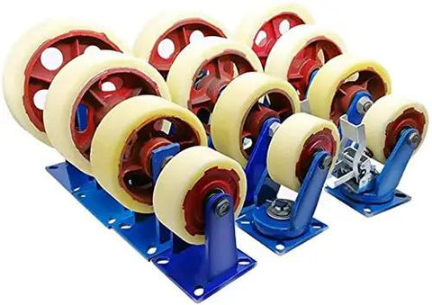 Badass Heavy Duty Swivel Caster Wheels Crush Up To 2204 Pounds With Ridiculously Smooth Nylon Rollers And Rust Proof Blue Brackets