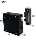 RFID Cabinet Lock Set Two Pack Hidden DIY USB Cable Locks with dimensions for wooden cabinets and drawers