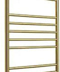 Wall Mounted Towel Warmer With 14 Bars Dope Luxury Electric Heated Towel Rack In Gold 304 Stainless Steel, angled view