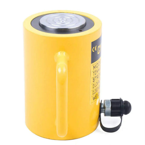 Beefy 50 Ton 4 Inch Stroke Hydraulic Cylinder Jack Ram 10000 PSI Single Acting Lift System With Chromium Plated Piston Heavy Duty Design For Auto Shop And Workshop Lightweight Yet Sturdy 635cc Capacity yellow hydraulic ram